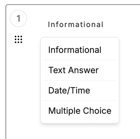 Intake Form Step Type