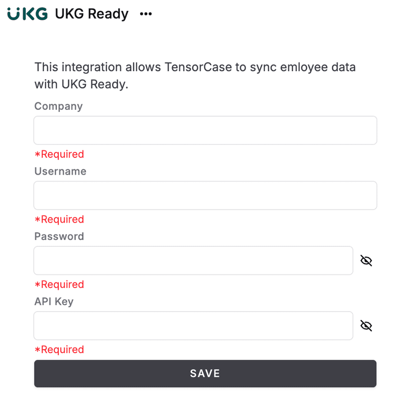 UKG Ready Credentials