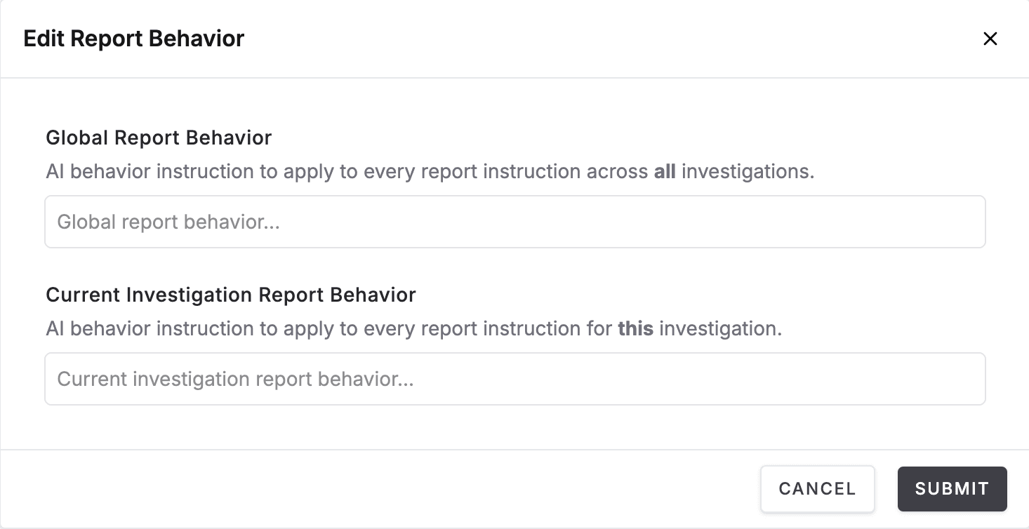 AI Report Behavior