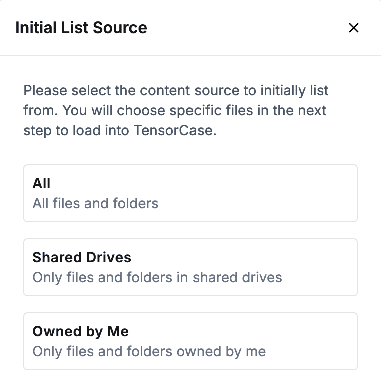 Google Drive List Picker